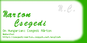 marton csegedi business card